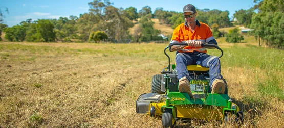 large area ride on lawn mowing